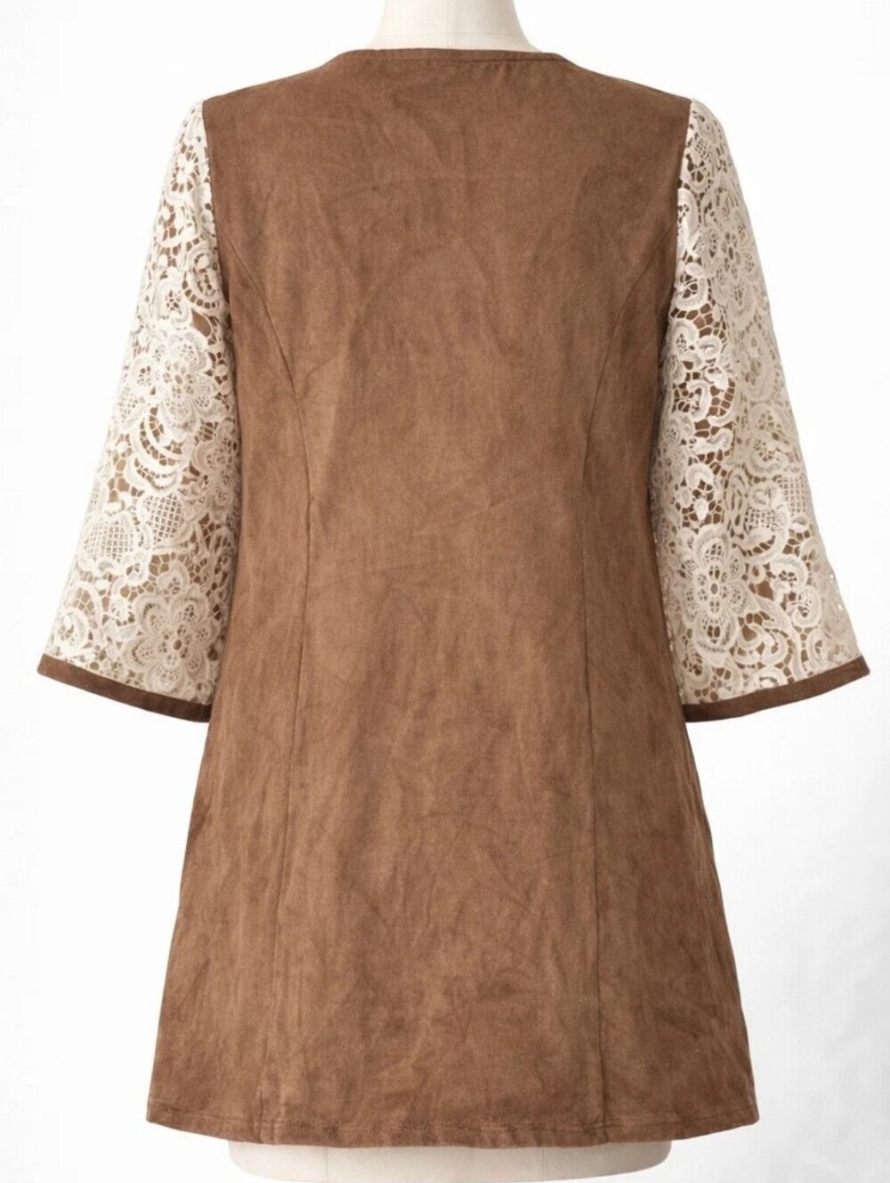 CHICO'S LACE & FAUX SUEDE DUSTER - Picture 4 of 12